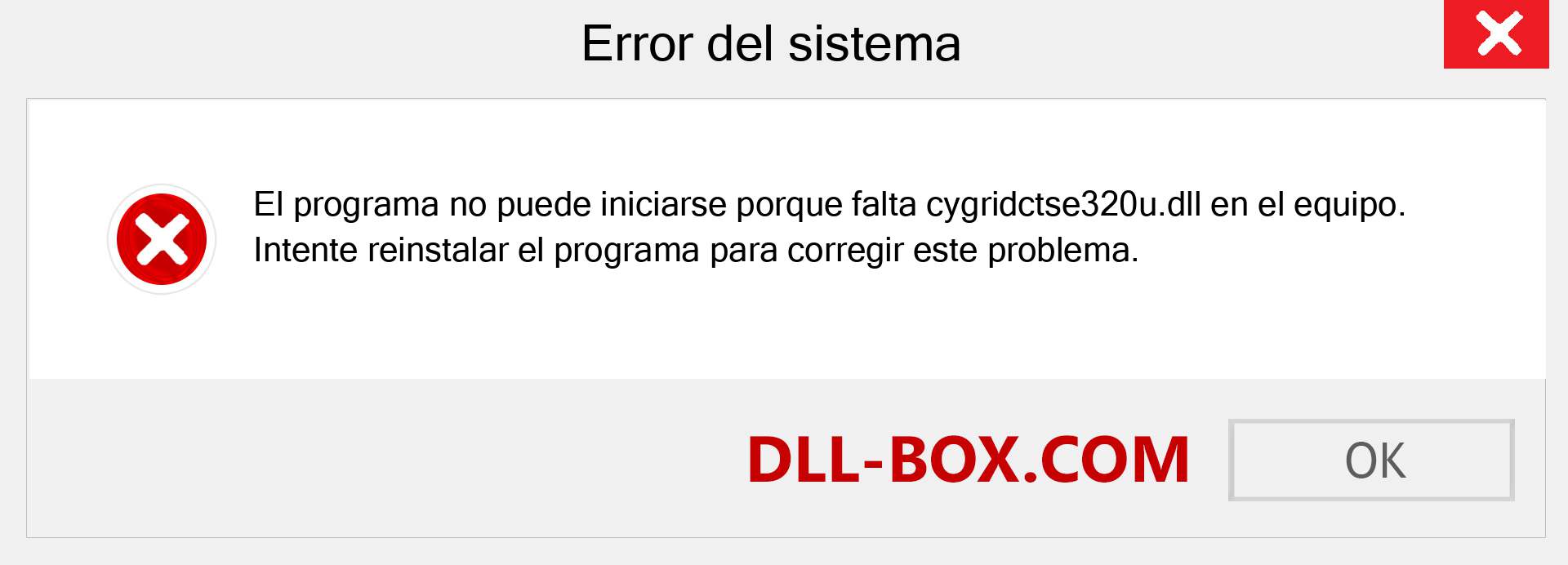 ¿Falta el archivo cygridctse320u.dll ?. Descargar para Windows 7, 8, 10 - Corregir cygridctse320u dll Missing Error en Windows, fotos, imágenes